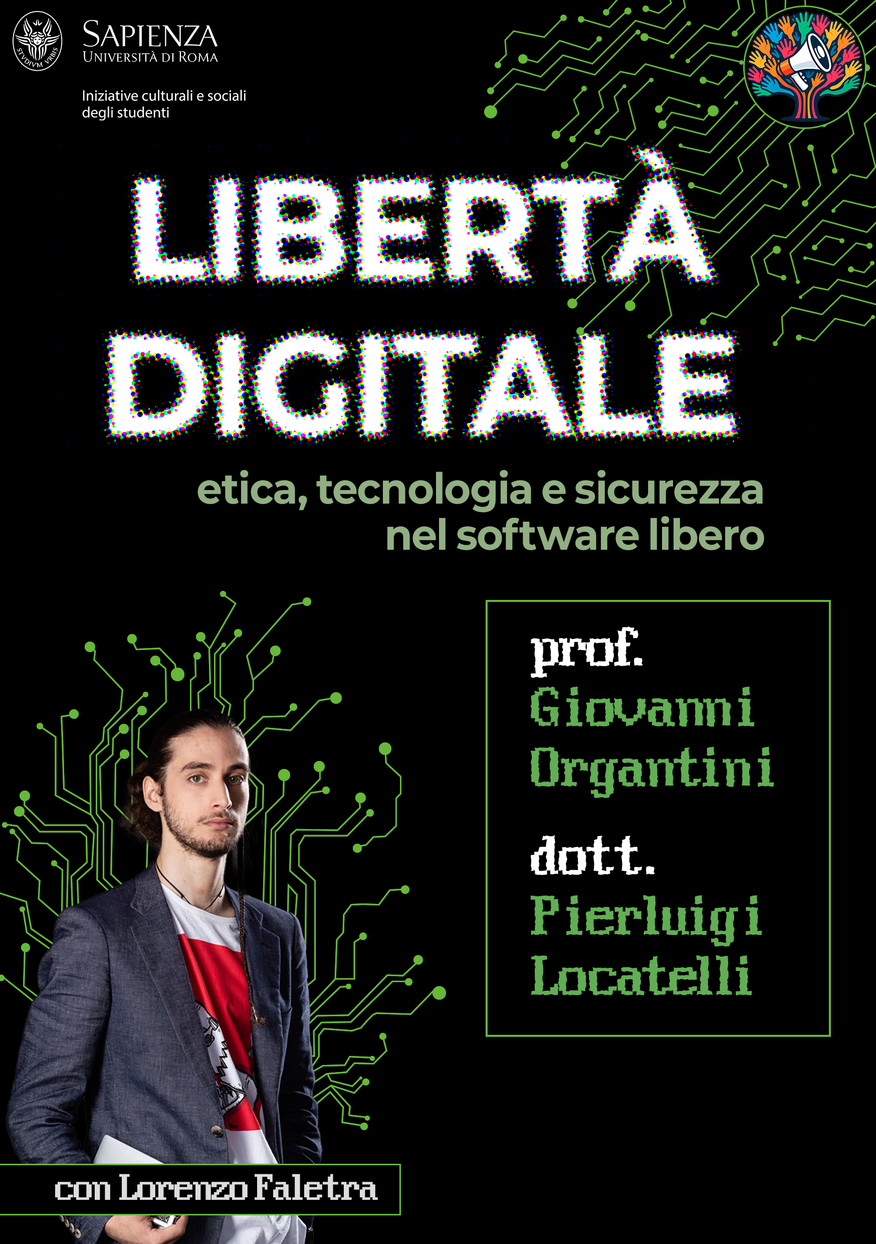 Locandina Libertà Digitale, etica tecnologia e sicurezza nel software libero