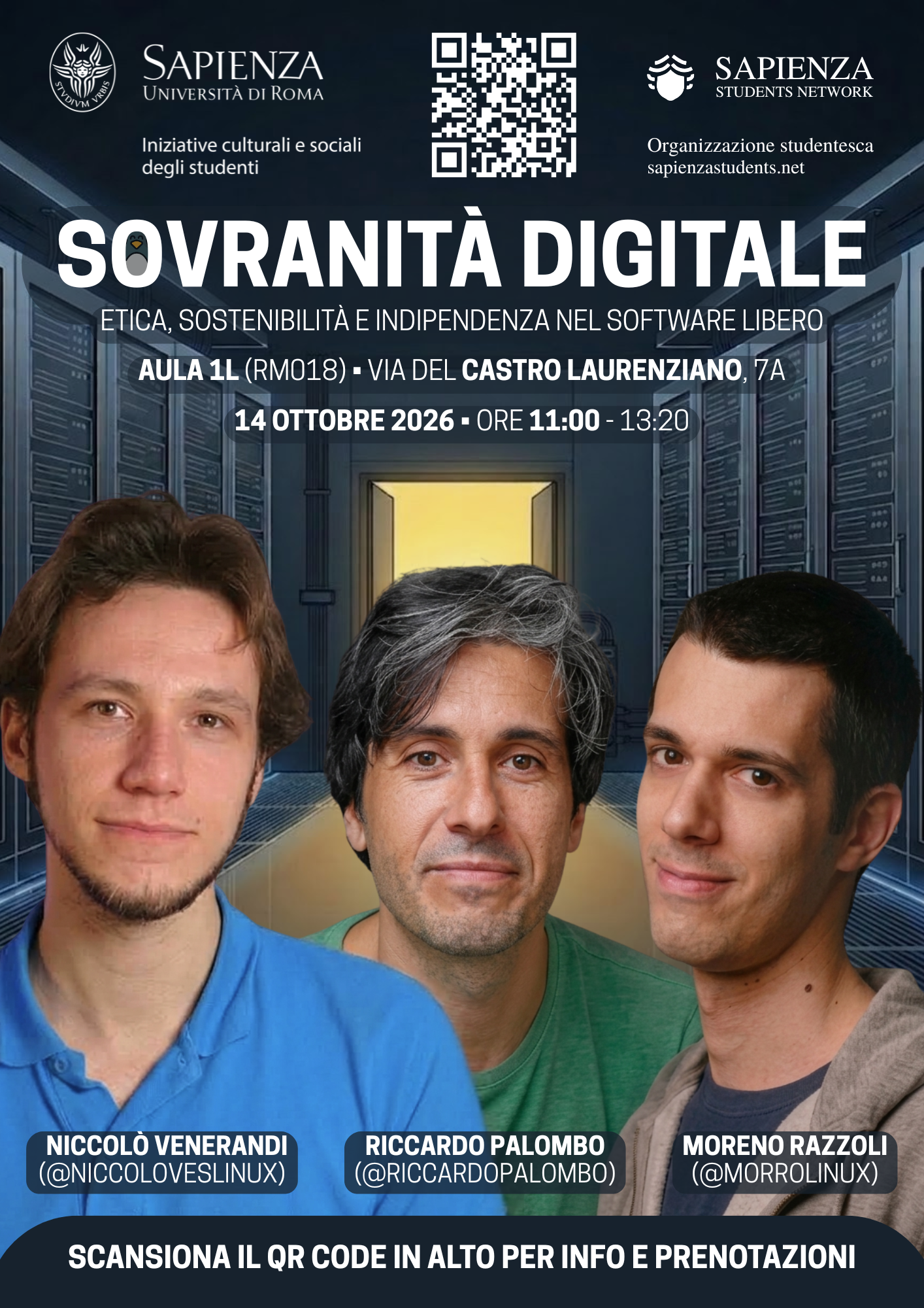 Locandina Sovranità Digitale, etica sostenibilità e indipendenza nel software libero